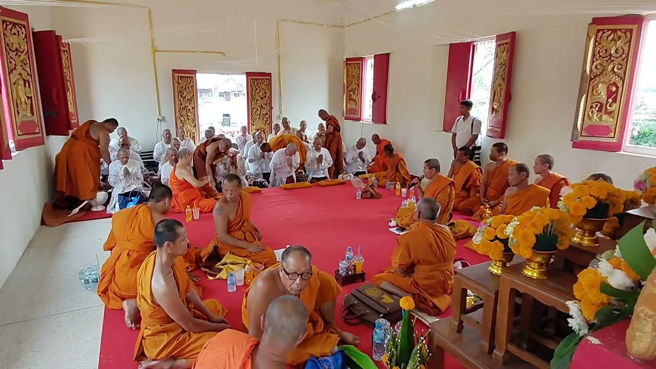 บวชพระใหม่ งานฉลองอุโบสถผูกพัทธสีมาปิดทองฝังลูกนิมิตวัดสำโรง อ.กุดรัง จ.มหาสารคาม