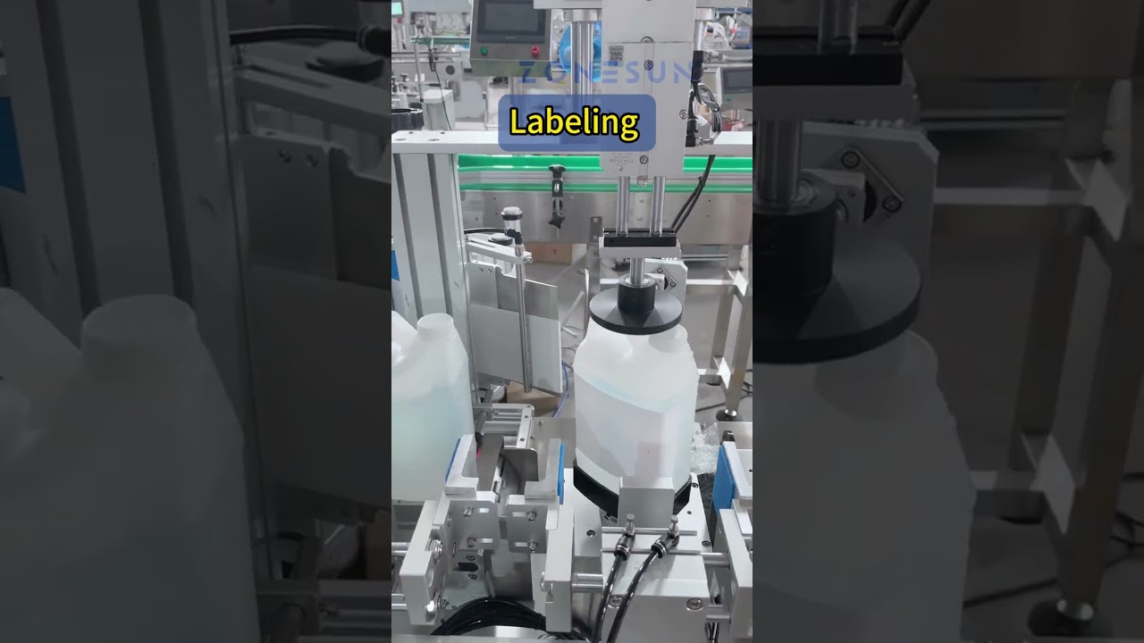 ZONESUN Three-sided Bucket Bottle Labeling Machine