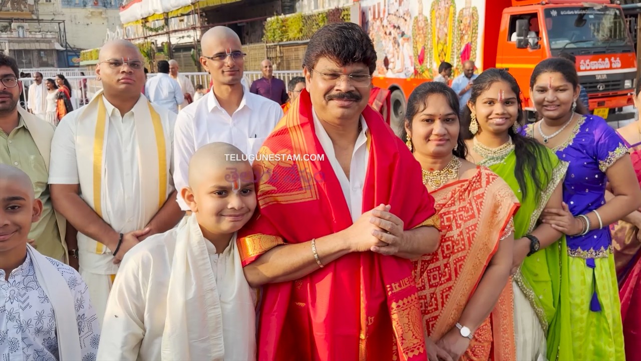 Star Director Boyapati Srinu Visits Tirumala Temple With His Wife And Kids