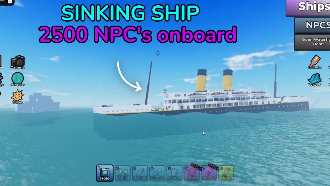 Смогут ли 2500 NPC с искусственным интеллектом спастись с тонущего корабля? (Эксперимент)