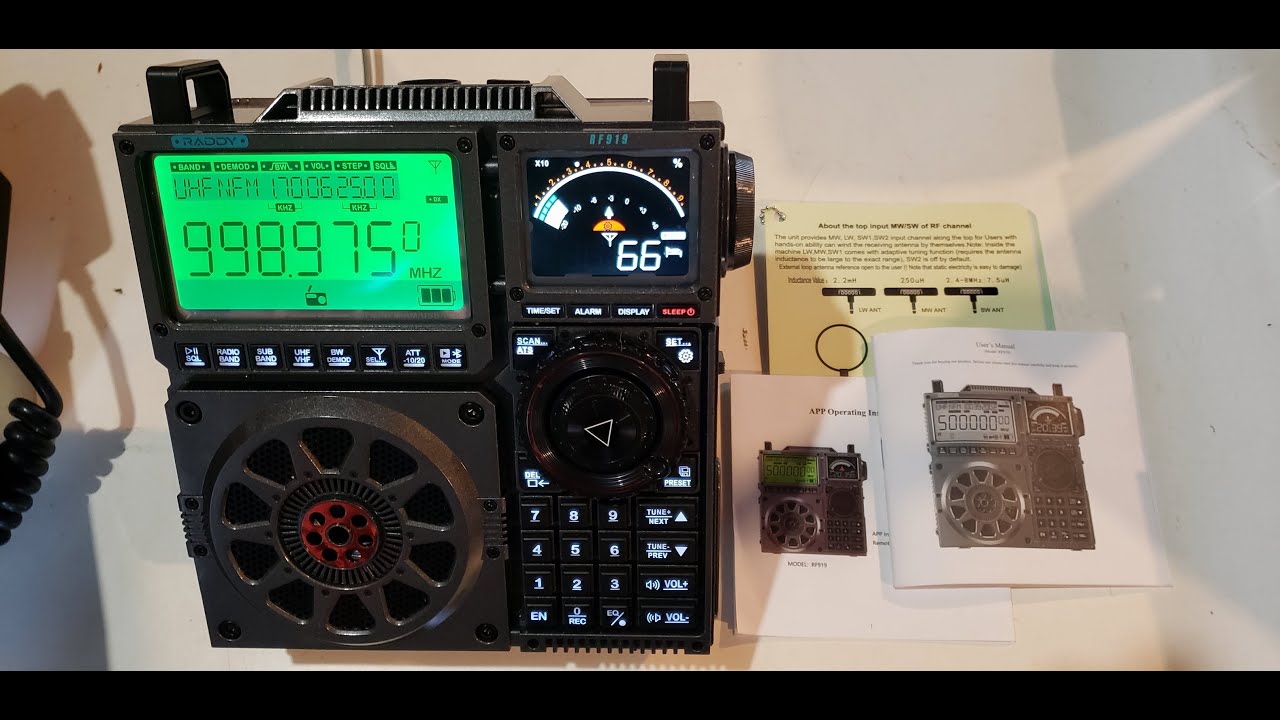 Raddy RF919 Multi Band Receiver 2-999 MHZ + Mobile Antenna