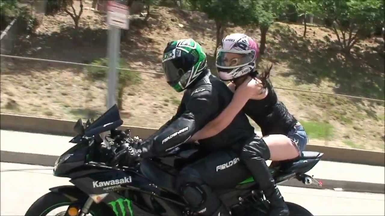 SEXY Girl Model Wants To Try Riding A Sportbike Motorcycle Passenger 2UP Kawasaki Ninja ZX6R vlog