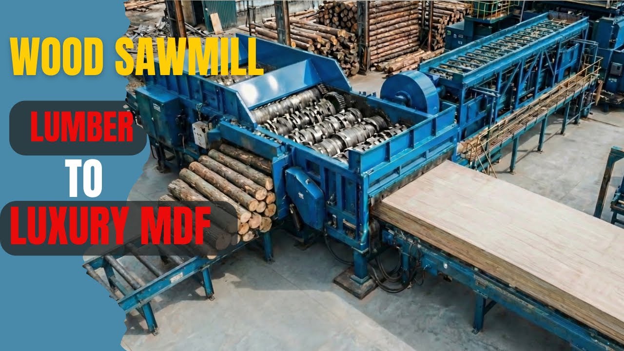 Inside the Modern Sawmill Factory – How Lumber Is Made for Luxury MDF Boards from Raw Logs