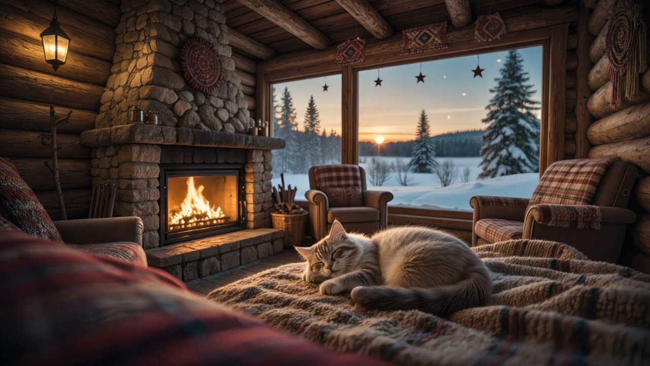 Cozy Christmas Ambience 🎄 Relaxing Christmas Crackling Fireplace 4K 🔥