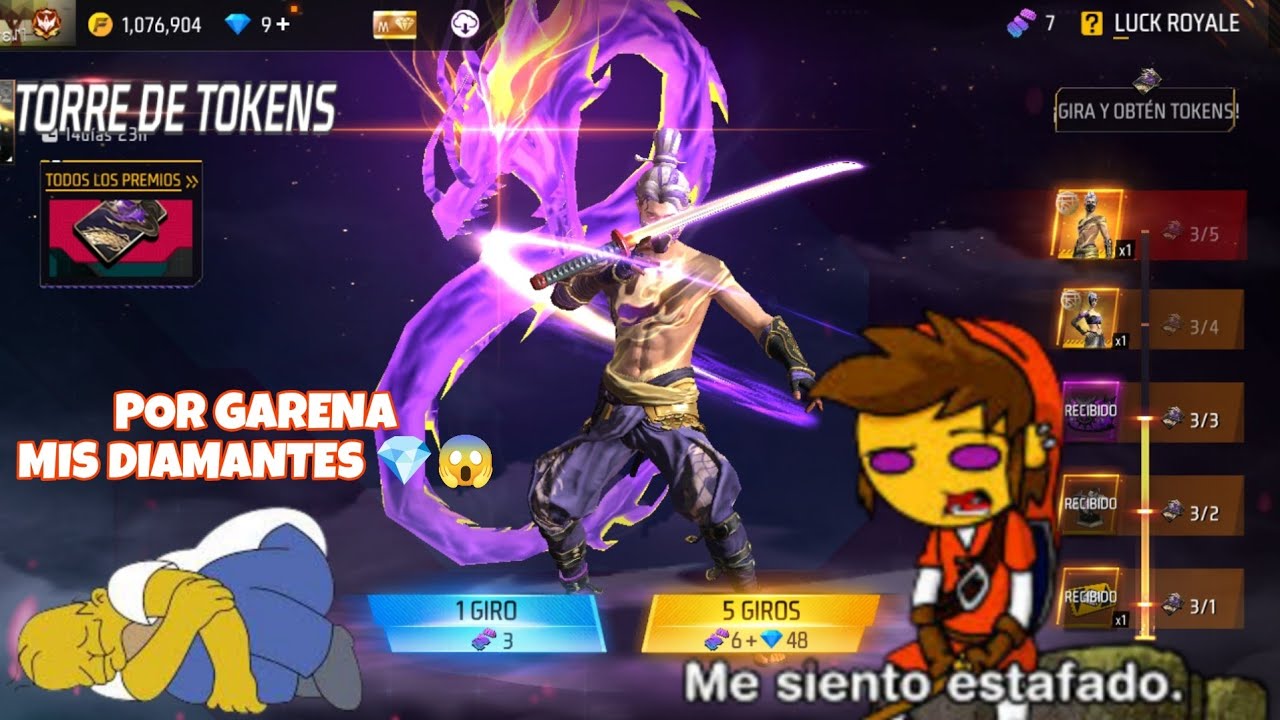 ¡¡CONSIGUIENDO TRAJE LEGENDARIO AURA MISTICA YING YANG MORADO 💎😱!! Torre de Tokens FREE FIRE