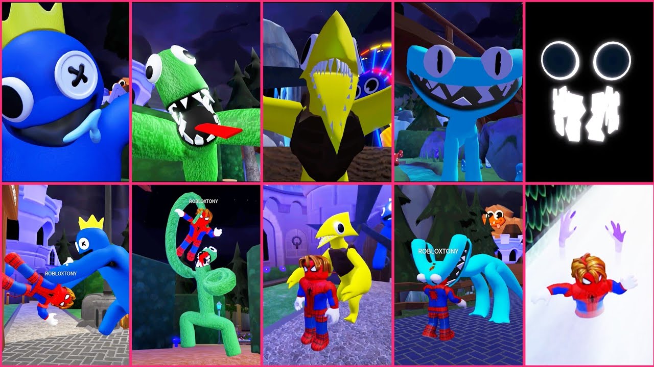 Rainbow friends 2 spider man all jumpscares 
