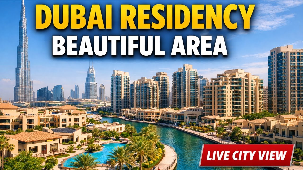 Dubai Residency Beautiful Area | Dubai City View Live 🇦🇪
