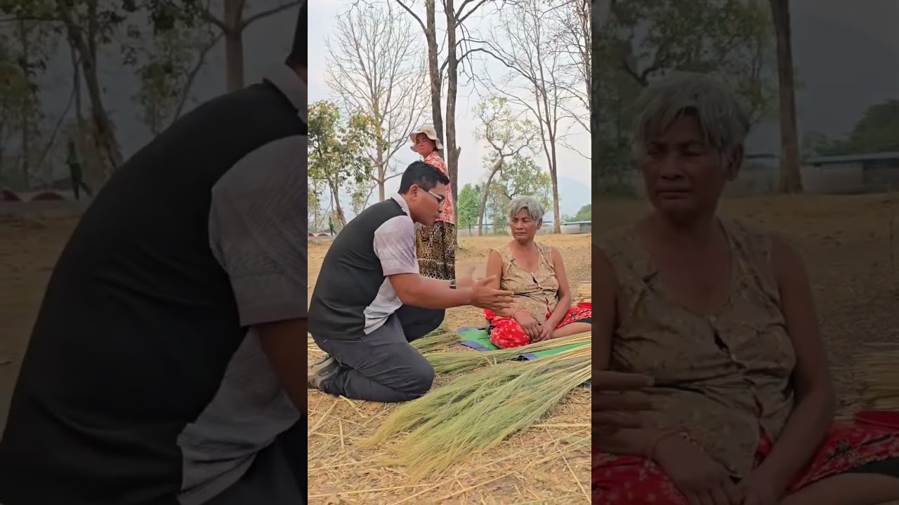 អ៊ុំស្រី កំសត់ពេកហើយ ខ្លួនពិការ ហើយចិញ្ចឹមចៅ៤នាក់ គាត់នៅកន្លែង ភៀសសឹក