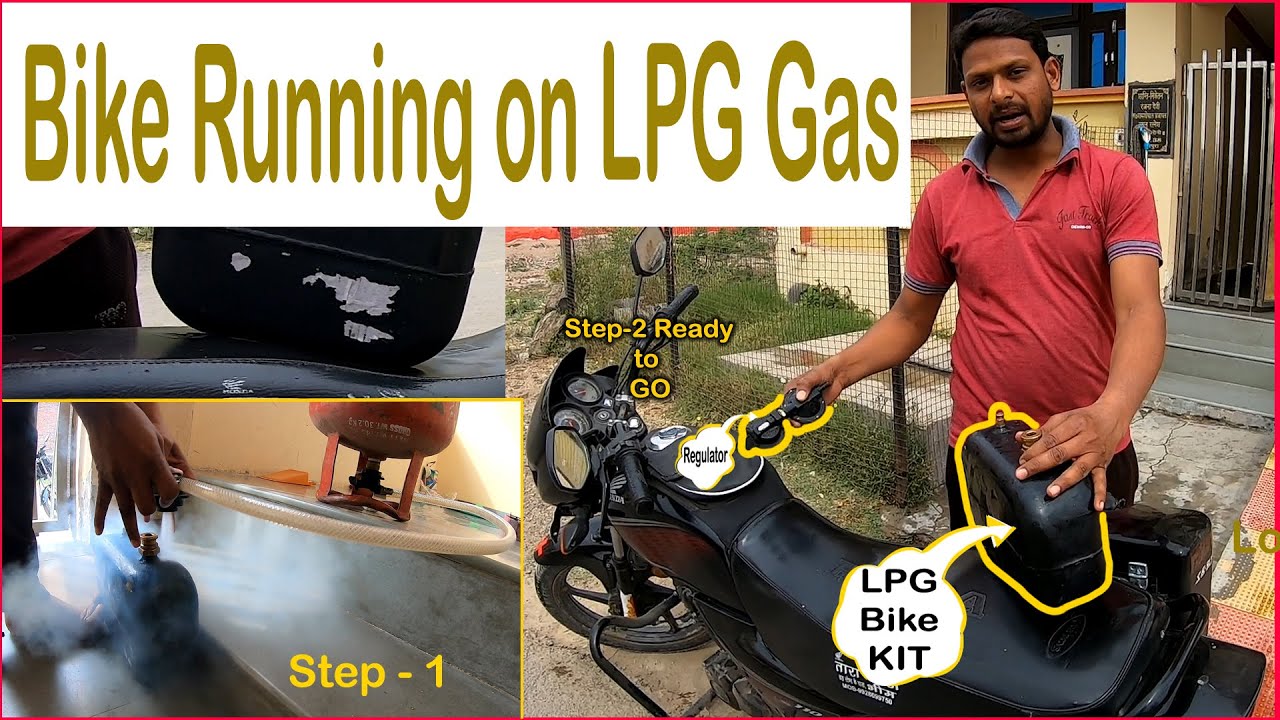 Bike me LPG gas kit | Bike running on LPG gas | LPG GAS bike kit demostration