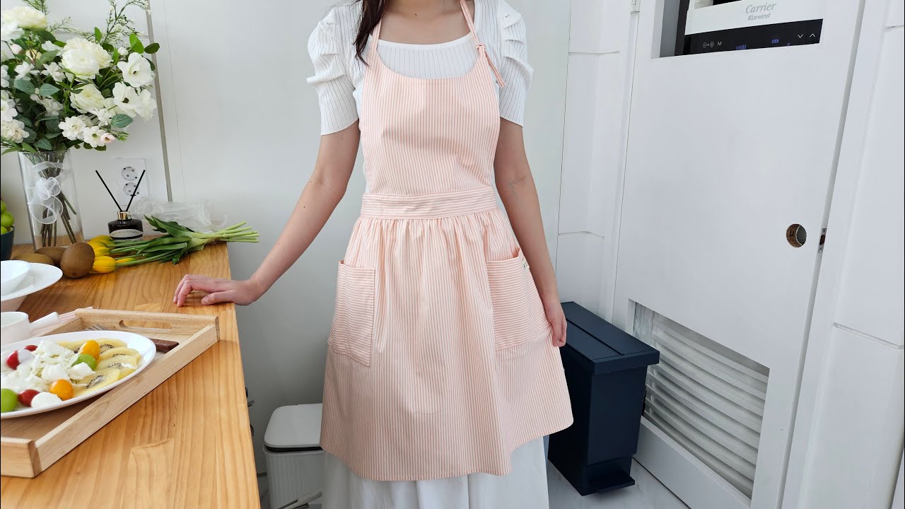 데일리 주방룩 감성 앞치마 만들기  #앞치마 #감성앞치마 #주방소품 #sewing