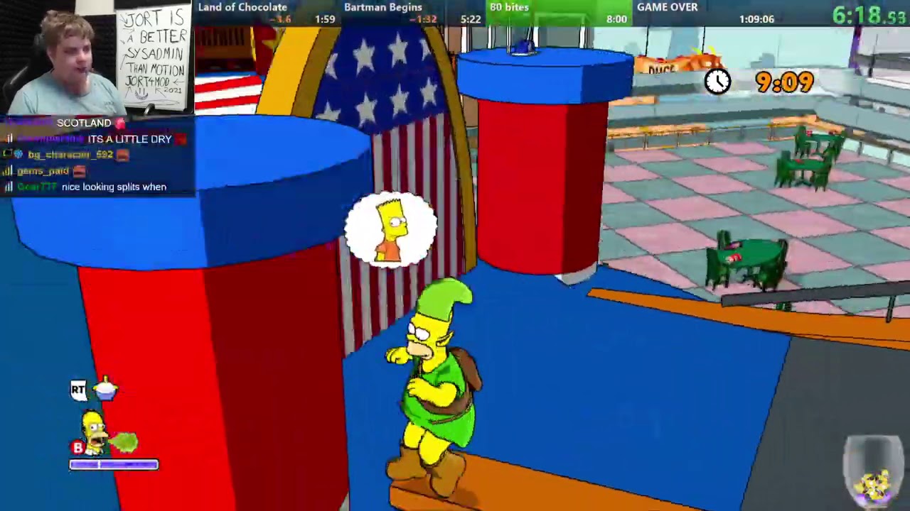 The Simpsons Game Any% NG+ Speedrun in 1:03:53