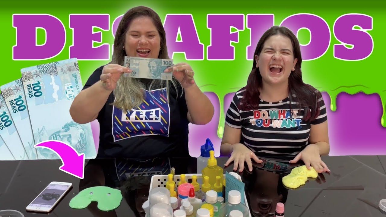 DESAFIOS DE SLIME VALENDO DINHEIRO! QUEM GANHOU MAIS???