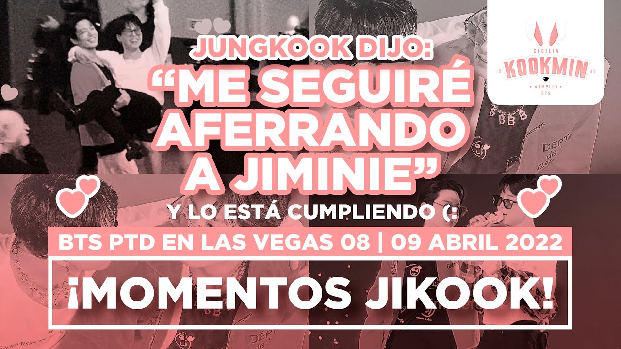 JIKOOK - MOMENTOS EN LAS VEGAS 08 Y 09 DE ABRIL + JUNGKOOK CARGÓ A JIMIN (Cecilia Kookmin)