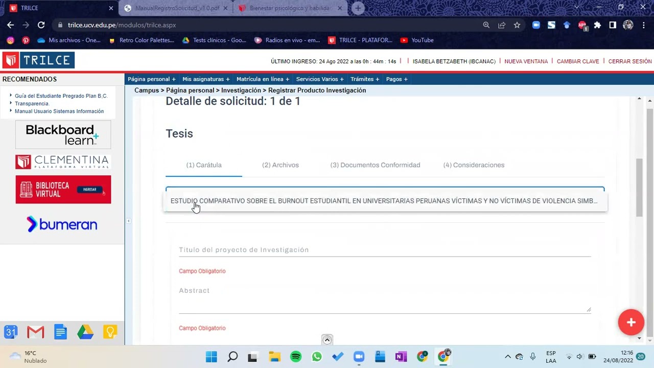 Solicitud de URL para Repositorio Institucional UCV