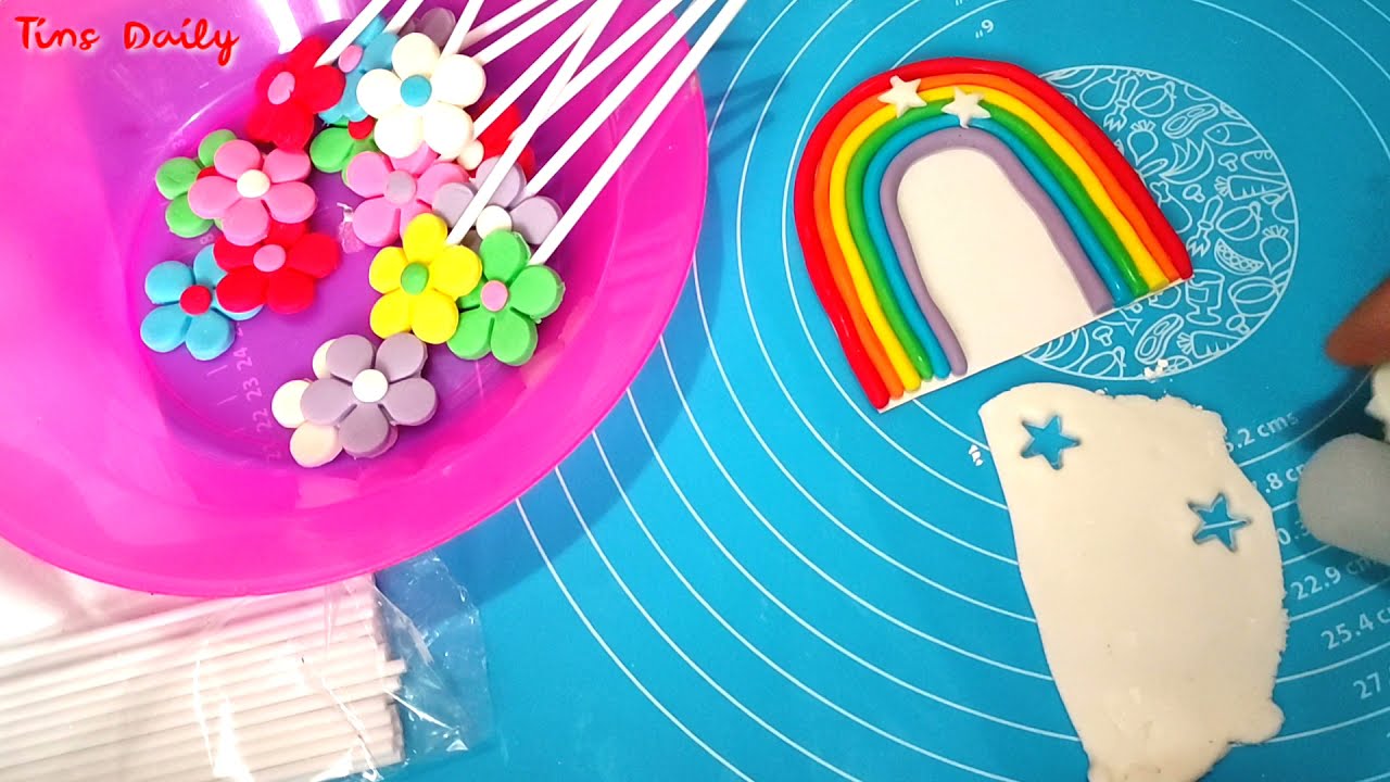 Cara Membuat Pelangi Fondant yang kokoh dan cara membuat bunga cetak fondant