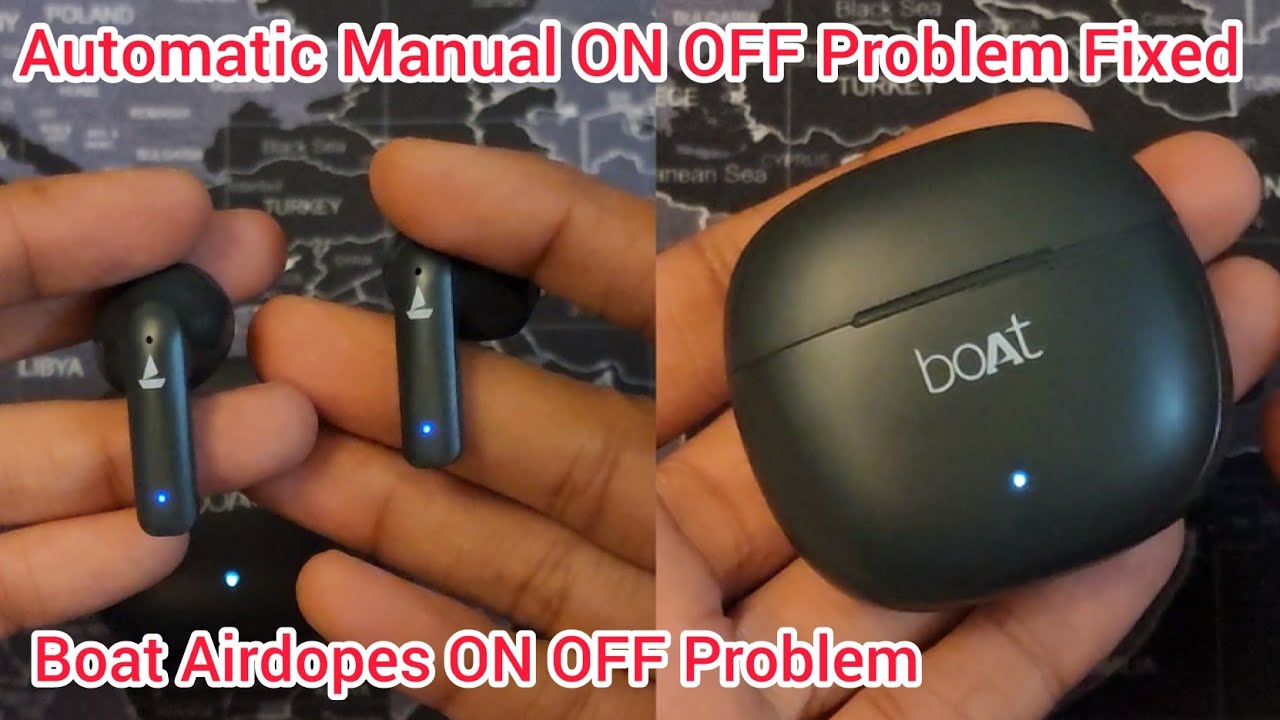 Boat Airdopes ON OFF Problem with Charging Case Manual Automatic ON OFF Option Shown