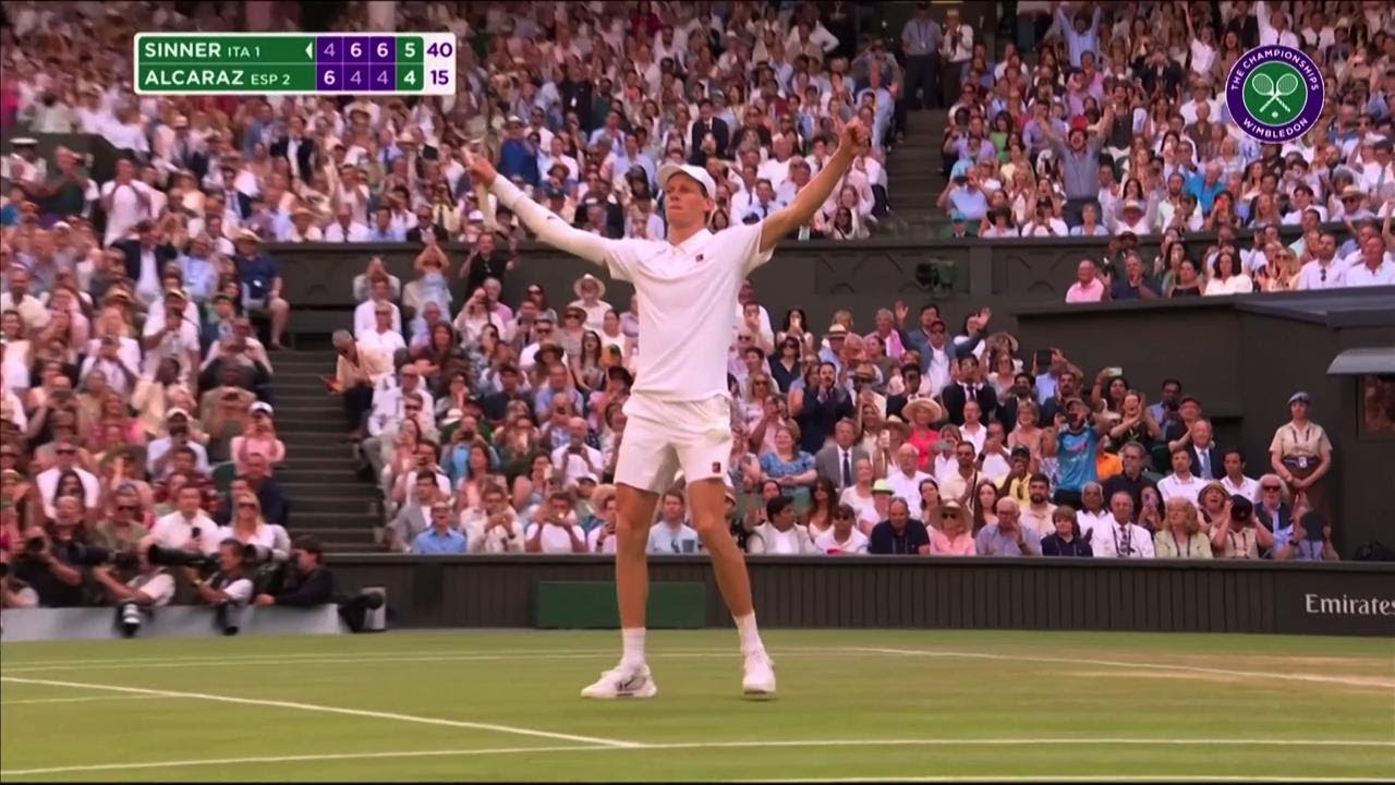 WIMBLEDON, SINNER-ALCARAZ: in 2 minuti i colpi pi&ugrave; belli di Jannik fino al servizio per la vittoria