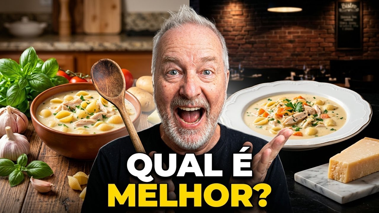 Sopa de Frango Toscana caseira vs restaurante: qual é melhor?