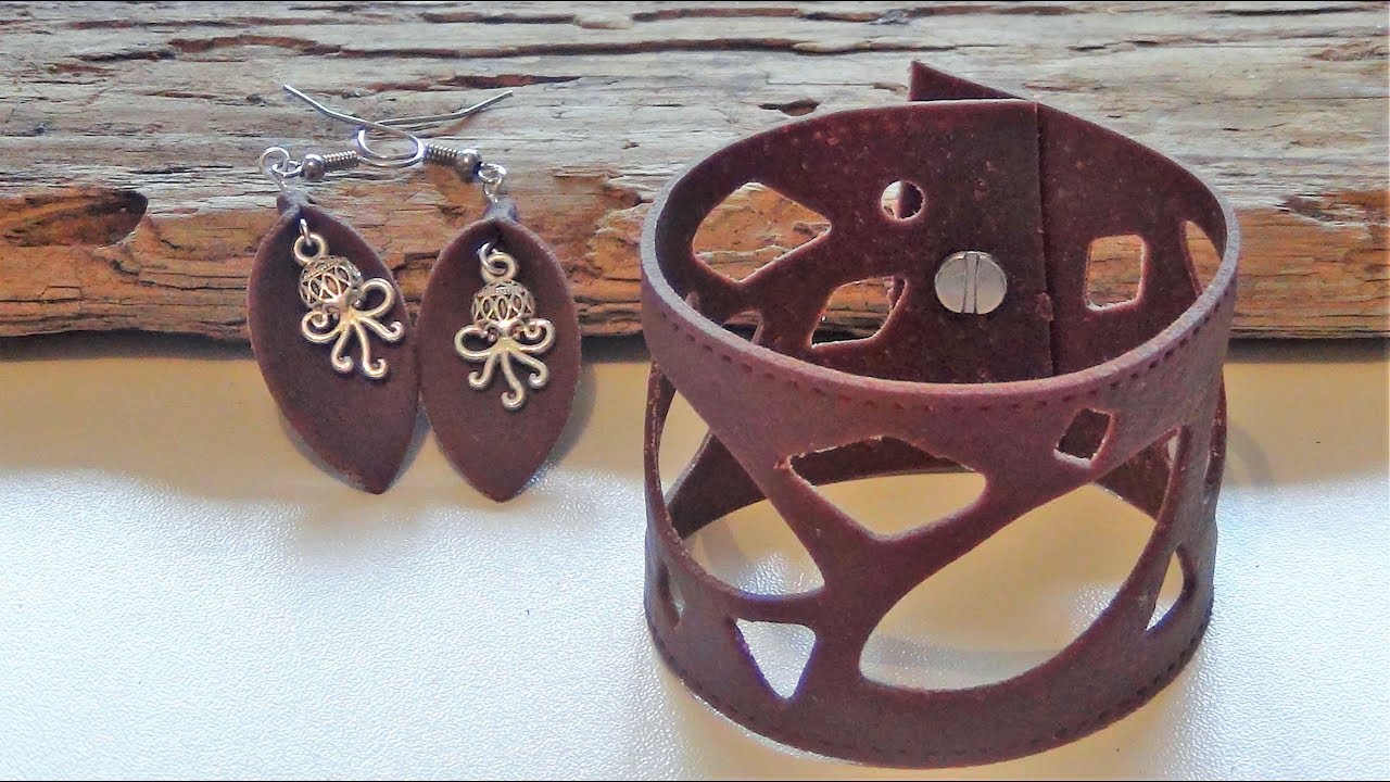 TUTO MANCHETTE AJOUREE EFFET CUIR FIMO LEATHER