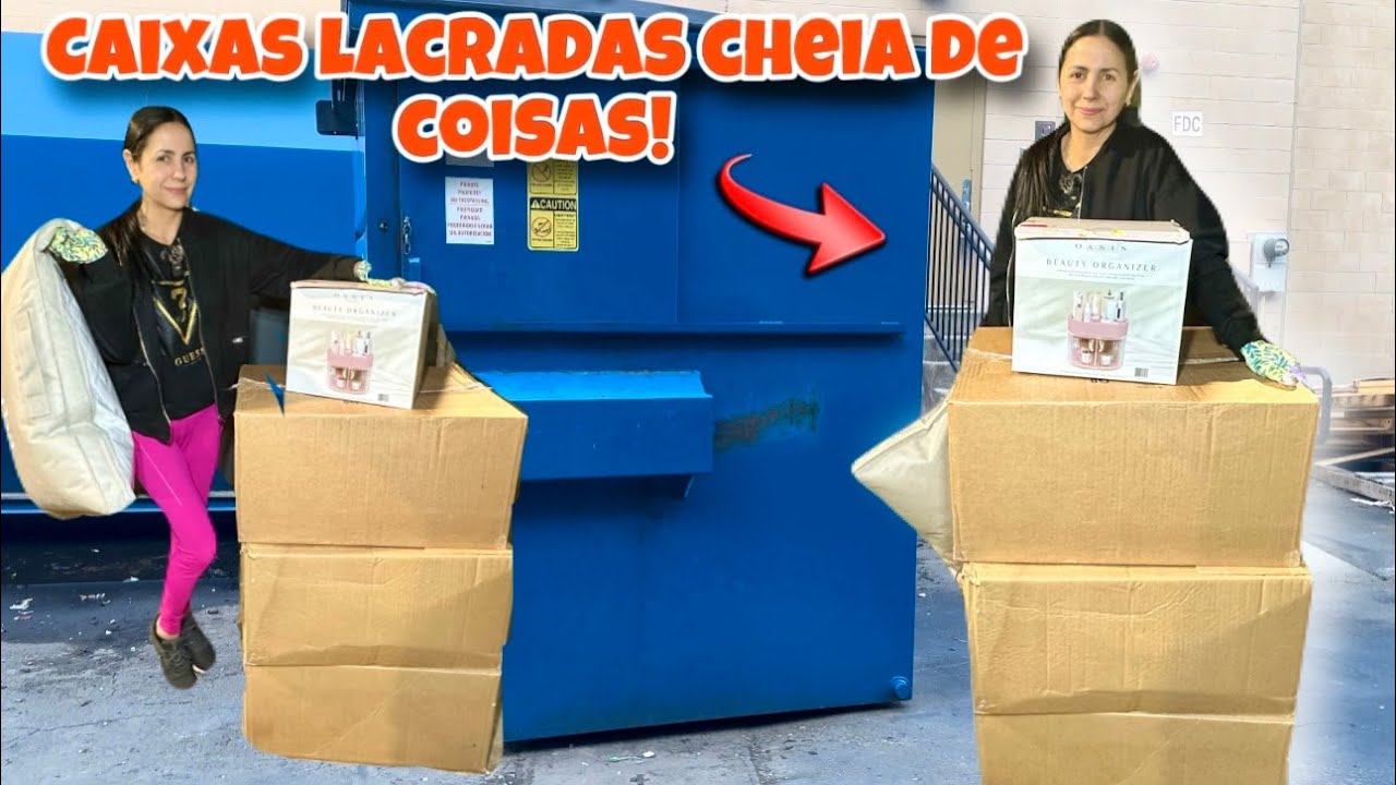 Caixas lacradas cheias de coisas novas no lixo dos Estados Unidos!🇺🇸