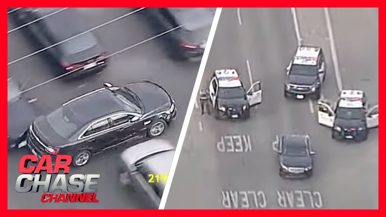 FULL CHASE: Driver sideswipes cars during wild pursuit in North Hollywood | Car Chase Channel