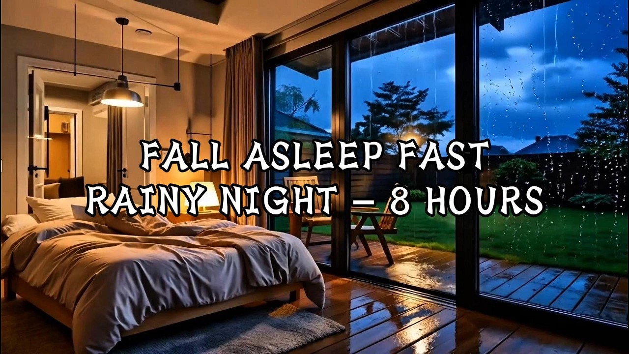 Deep Sleep Rain Sounds 🌧️ Cozy Bedroom at Night | Fall Asleep Fast (8 Hours)
