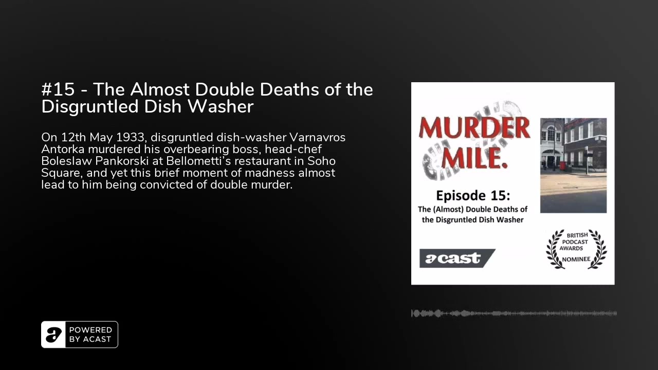 #15 - The Almost Double Deaths of the Disgruntled Dish Washer  - Murder Mile UK True Crime Podcast