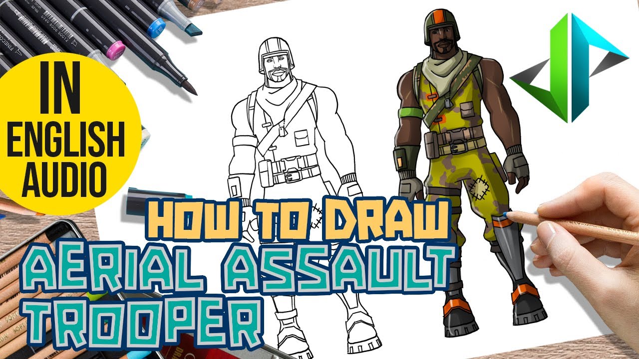[DRAWPEDIA] HOW TO DRAW AERIAL ASSAULT TROOPER SKIN from FORTNITE - STEP BY STEP DRAWING TUTORIAL