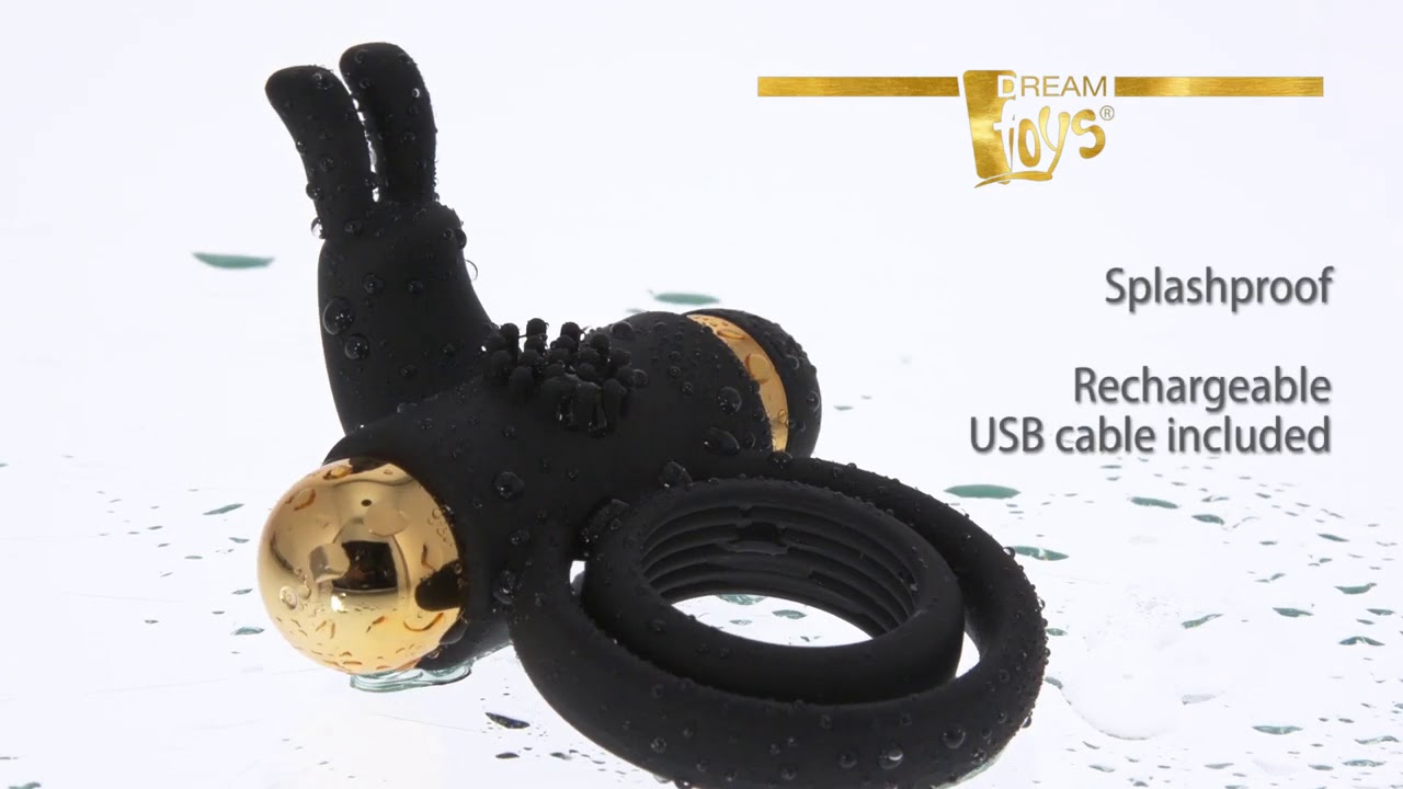 Anel Duplo P&eacute;nis c/ Estimulador Clit&oacute;ris Joel Elite Dream Toys Preto