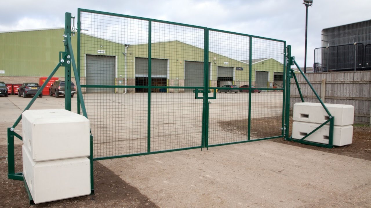 Installing the Blok 'N' Mesh standard, on-ground, vehicle gate