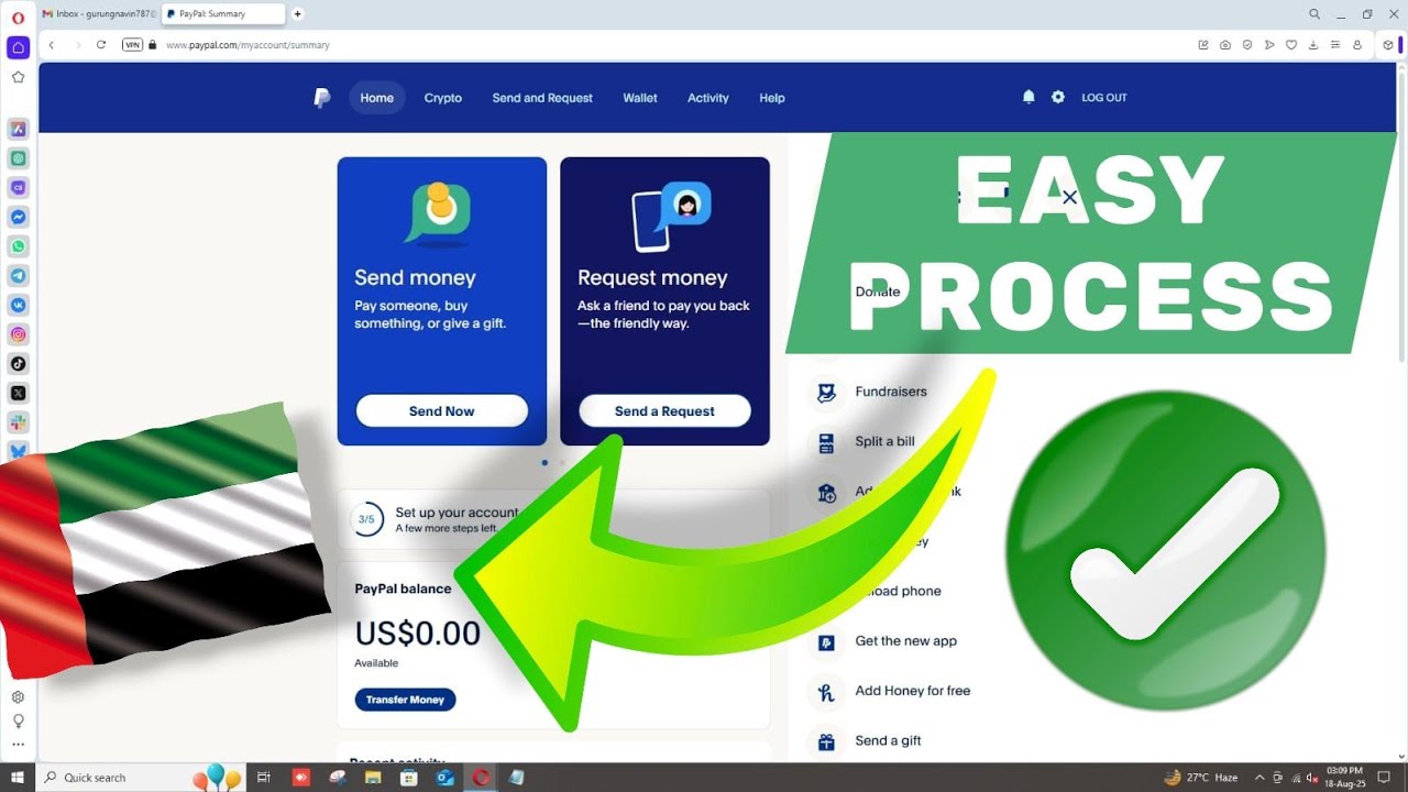 How to Create a PayPal Personal Account in UAE 2025 (Step by Step) | PayPal in United Arab Emirates