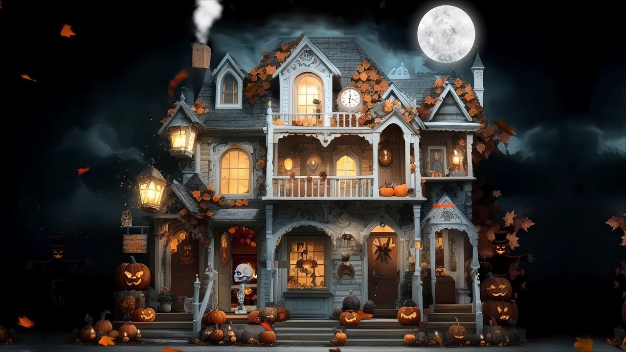 vintage haunted house halloween ambience🎃(relaxing spooky sound👻, night nature sound, white noise)