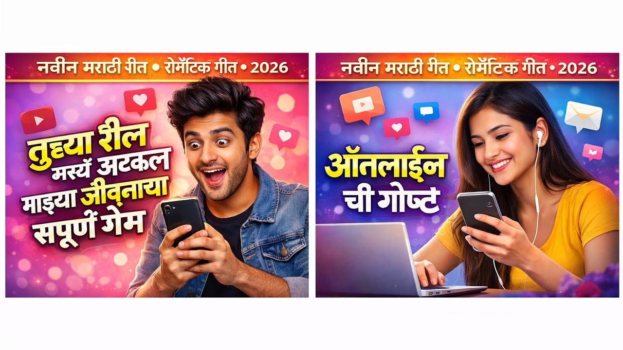 तुझ्या रील मध्ये अडकल माझ्या जीवनाचा संपूर्ण गेम | नवीन मराठी गीत 2026 | रोमँटिक गीत ऑनलाइन ची गोष्ट