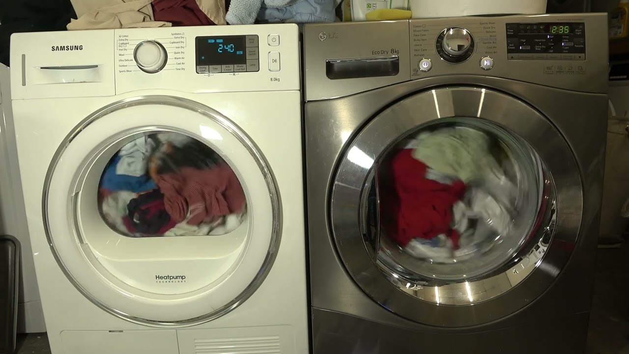 Drying Race : Samsung Heatpump vs. LG EcoDry / cotton standard dry