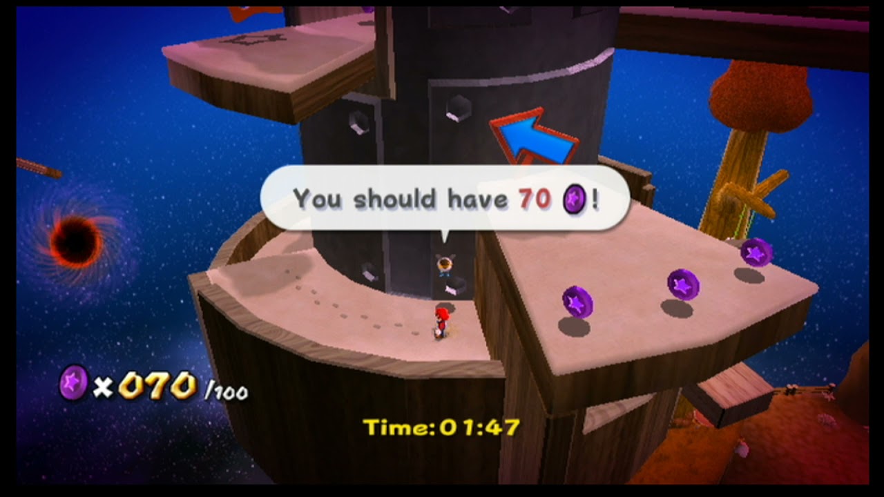 Super Mario Galaxy - Gold Leaf Galaxy: Purple Coins in the Woods