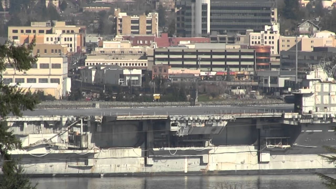 U.S.S. Ranger (CV-61) Leaving PSNS (Shot 1)