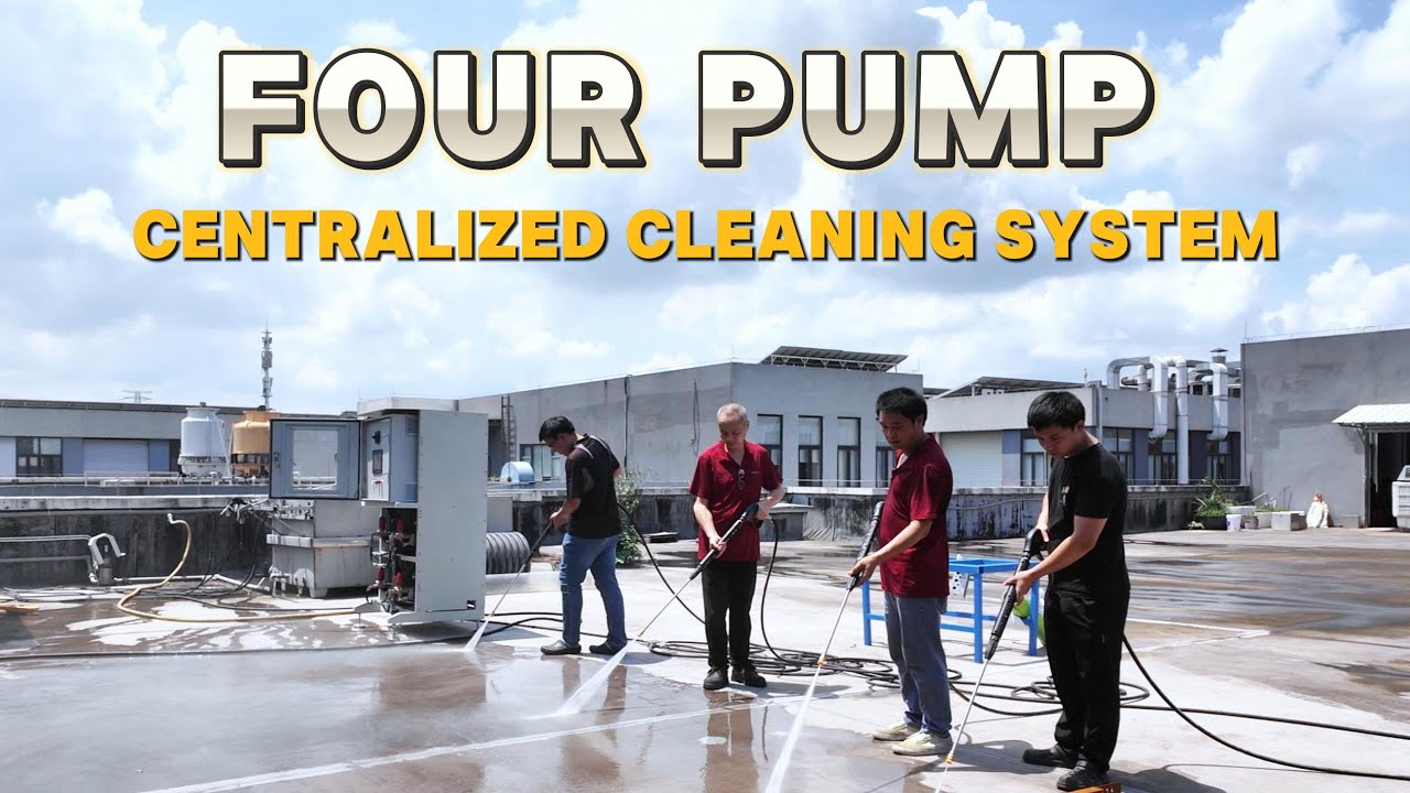 Fussen 4-Pump Centralized High-Pressure Cleaning System | 250 Bar, Nickel-Plated Brass Pumps