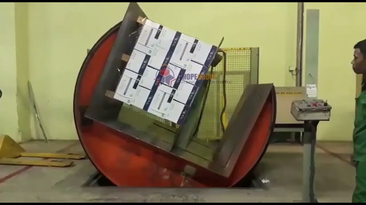 pallet turner | how to turning the big size pallet by equipment | fhopepack.com