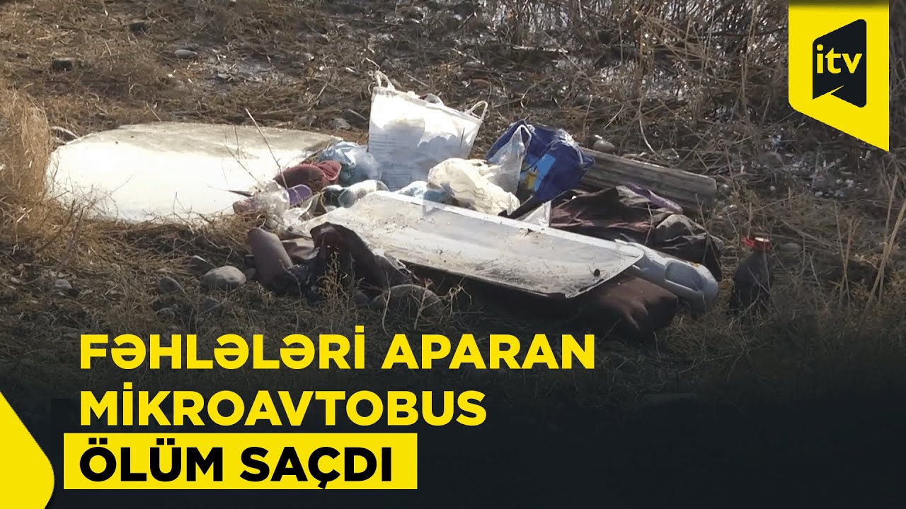 Samuxda fəhlələri daşıyan mikroavtobus dirəyə çırpıldı, ölən var
