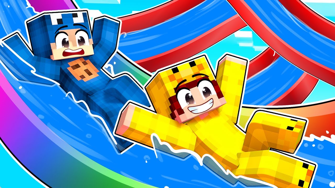 BOUW Je Eigen WATER GLIJBAAN CHALLENGE In Minecraft!