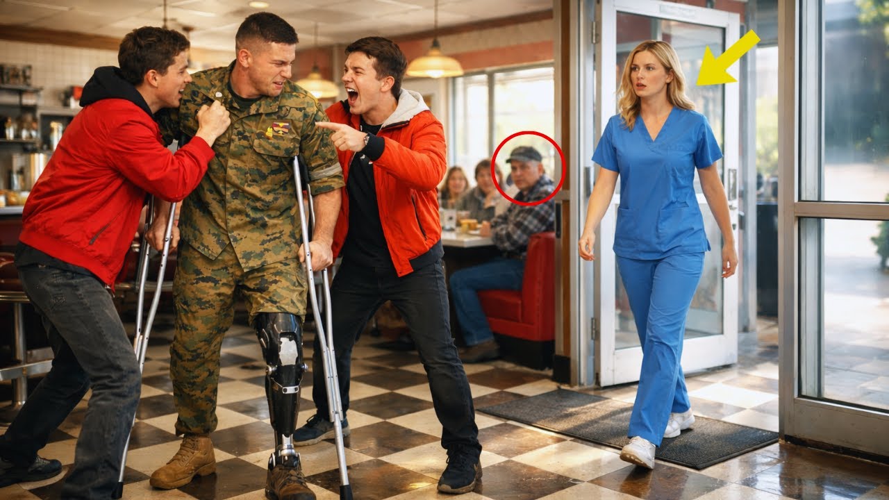 Хулиганы унизили морского пехотинца с инвалидностью, пока медсестра не сделала невозможное однажды !