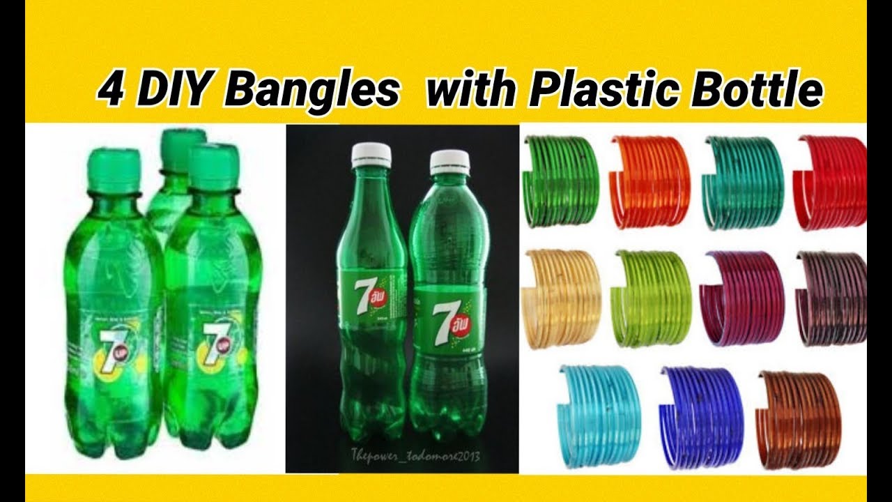 4 DIY Bangles making with plastic bottles