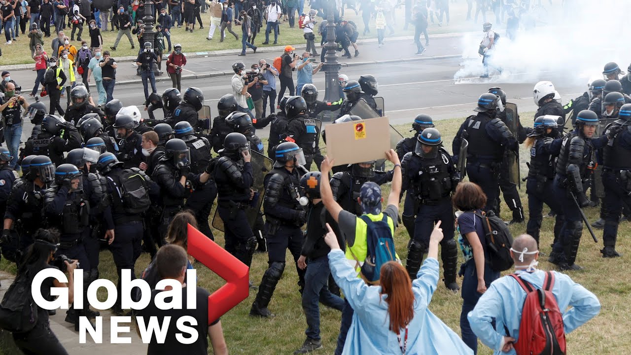 Police fire tear gas at health workers protest in Paris