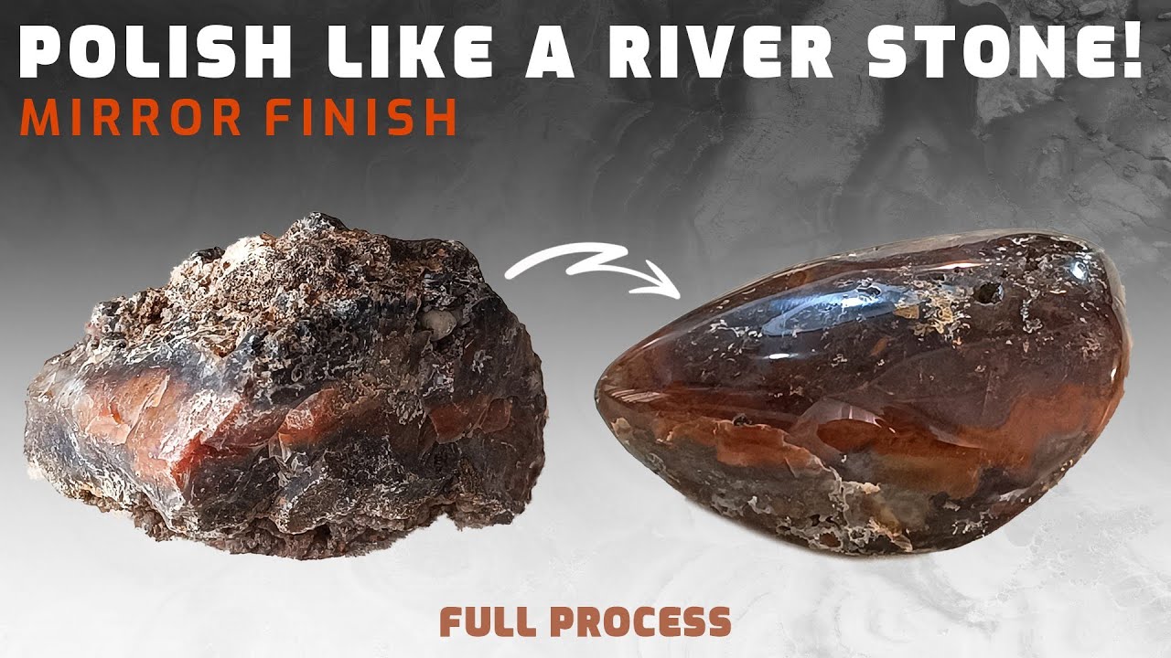 From Rough to River Stone - Agate Mirror Finish! 💎🌊✨