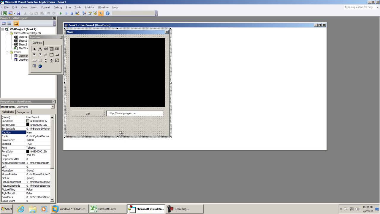 Excel 2010 - How to Load VBA Web Browser in Multiple User Forms Q & A