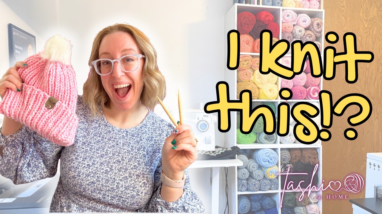 Мой первый проект по вязанию спицами 🧶 Вязальщица крючком пробует связать шапочку // Домашний вид...