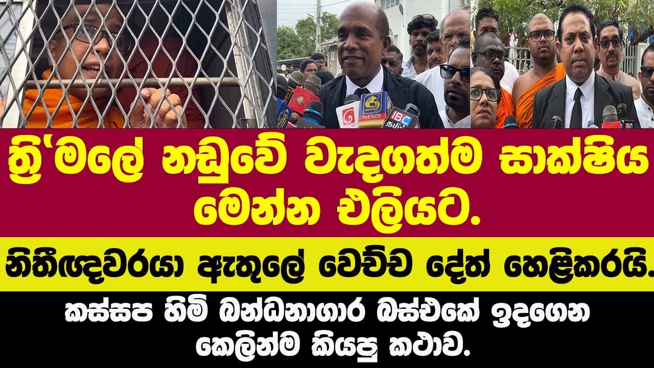 🚨ත්‍රි'මලේ නඩුවේ වැදගත්ම සාක්ෂිය මෙන්න එලියට.නිතීඥවරයා ඇතුලේ වෙච්ච දේත් හෙළිකරයි.උසාවිය අසල මෙන්න.