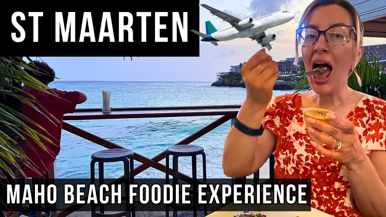 St. Maarten 🏝️ Foodie Find! Plane-spotting while you eat at Tortuga Restaurant on Maho Beach.