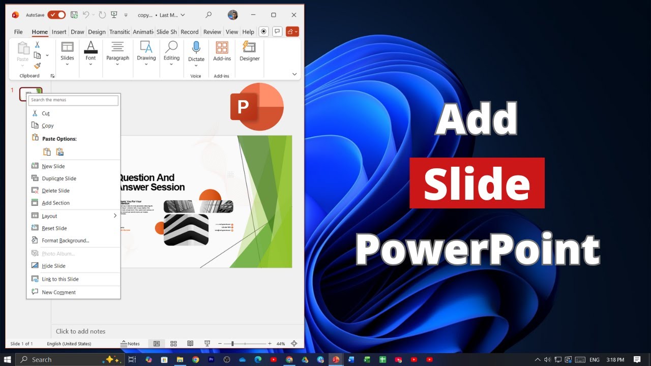 Как добавить слайд в Microsoft PowerPoint