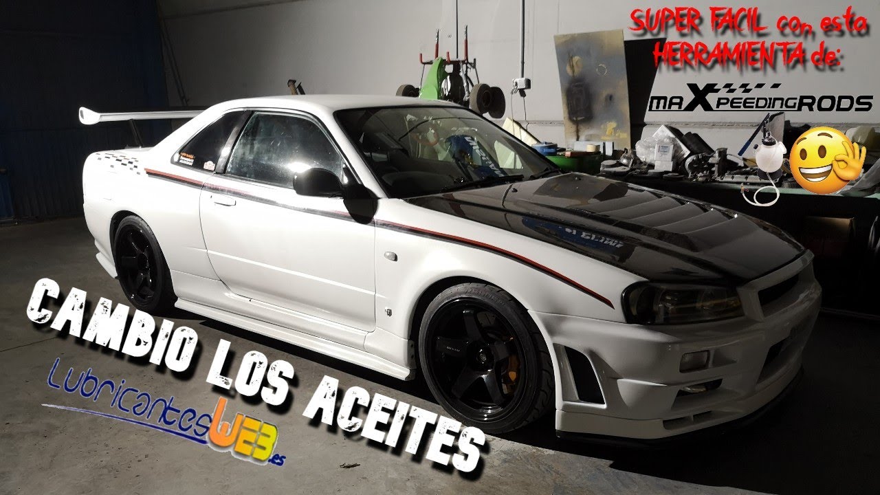 🕳 CAMBIO de ACEITES para el 🔰 NISSAN SKYLINE R34 [Uso una HERRAMIENTA DEFINITIVA]